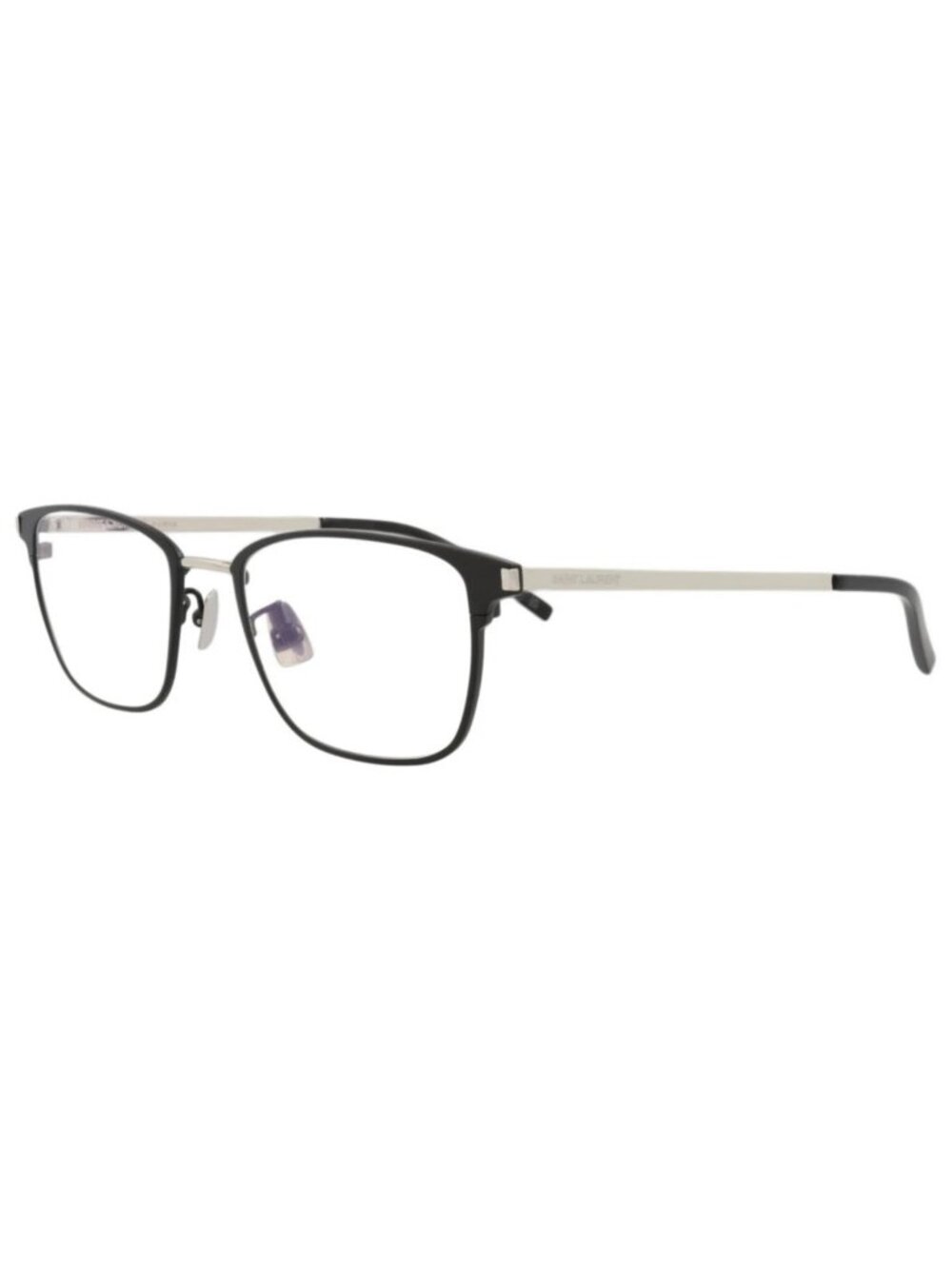 New Saint Laurent Women's Eyeglasses Square Rectangle Metal Frame Mens Black Ey